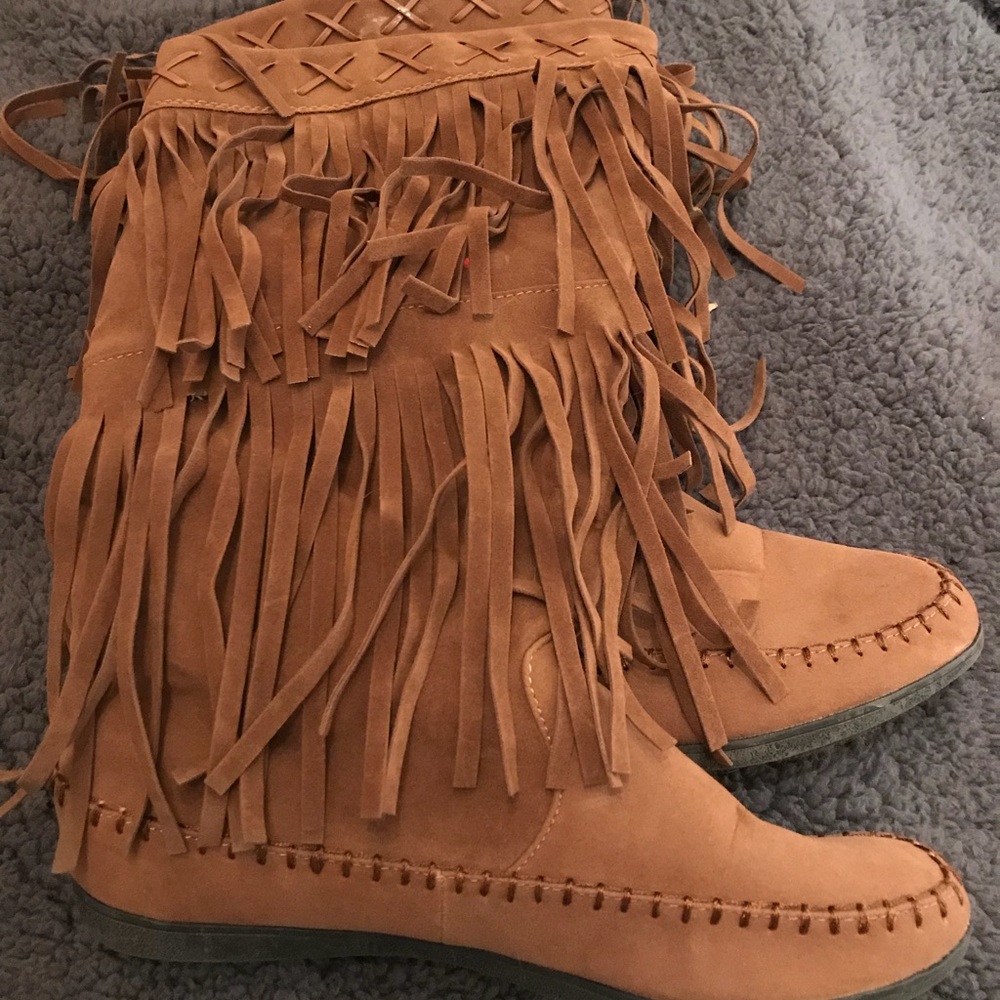 Brown moccasin boots brand new